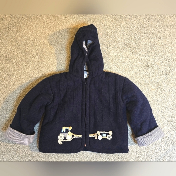 Friedknit Creations Child's Hooded Embroidered Sweater Jacket Size 18 month - Picture 1 of 9